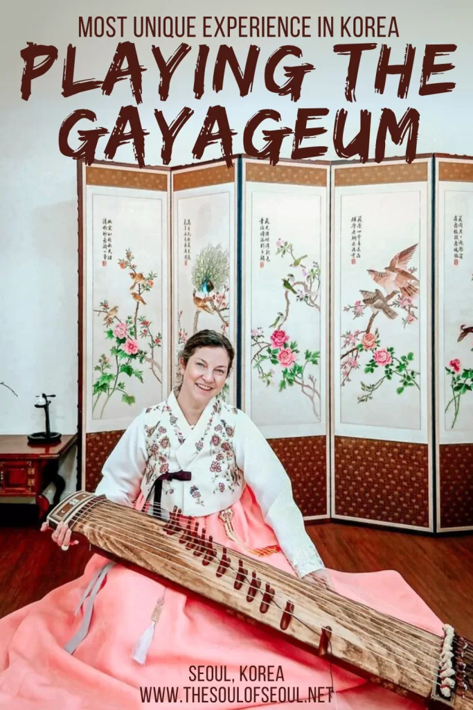 Play The Gayageum In Seoul: The Most Unique Cultural Experience You Can Have In Korea: Looking for the most unique thing to do in Seoul? Learn to play the gayageum, Korea’s traditional zither, while wearing a hanbok in the heart of Bukchon Hanok Village. A must-try cultural experience!