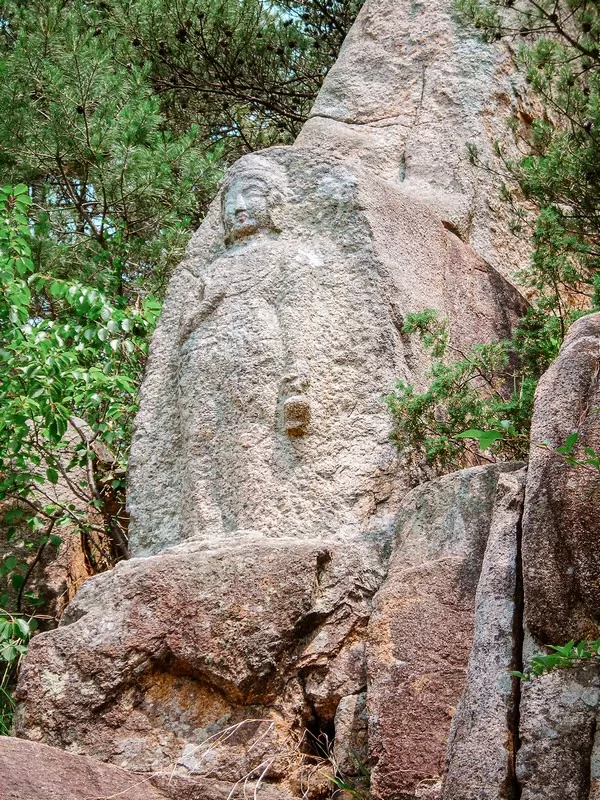 Namsan Mountain, Gyeongju, Korea; Korean Buddhist statue
