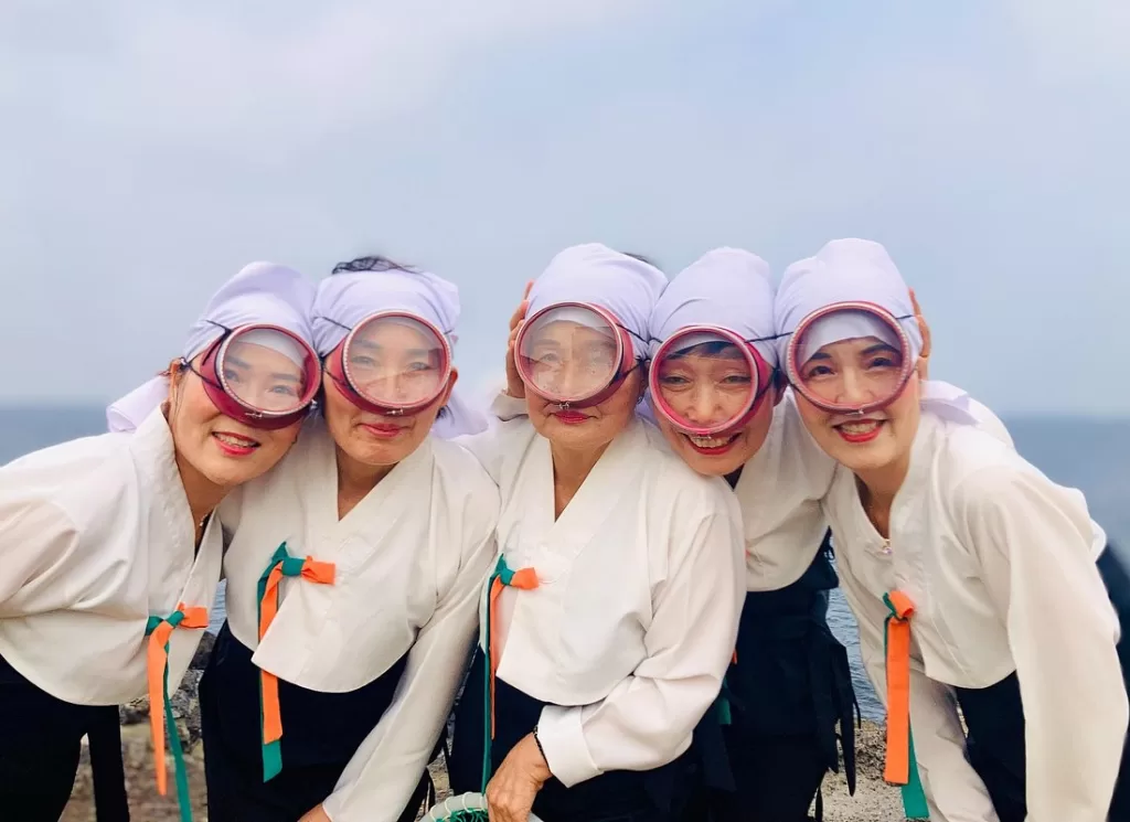 Jeju haenyeo photoshoot, female divers, Jeju sea women