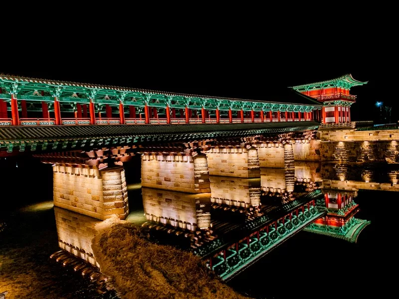 Woljeonggyo Bridge (월정교), Gyeongju, Korea; night view