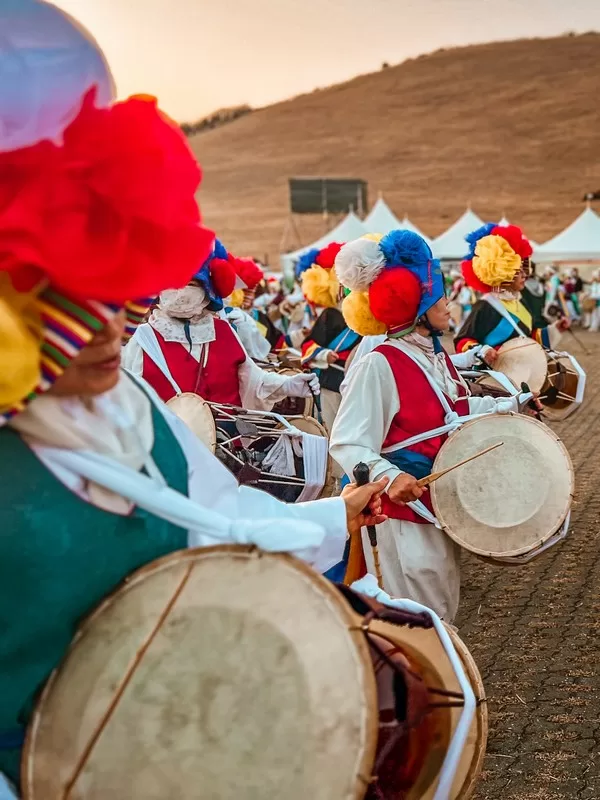 Jeju Fire Festival, Jeju-do, Korea; Pungmul folk dance