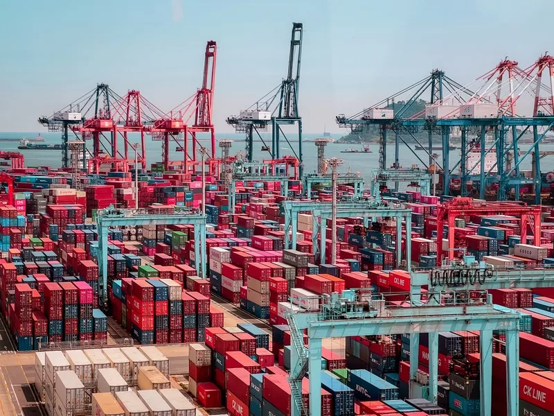 Busan docks and steel harbor, Busan, Korea
