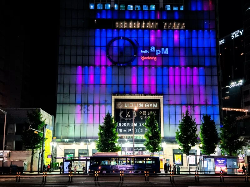 Dongdaemun, Seoul, Korea; night view, Seoul bus
