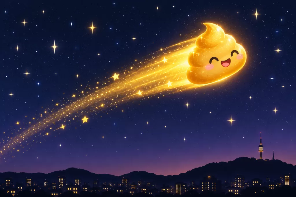 shooting star in Korean, star pooping a star, poop obsession